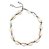 Collar de concha hecho a mano: este collar de gargantilla con concha está hecho de concha genuina de natural.