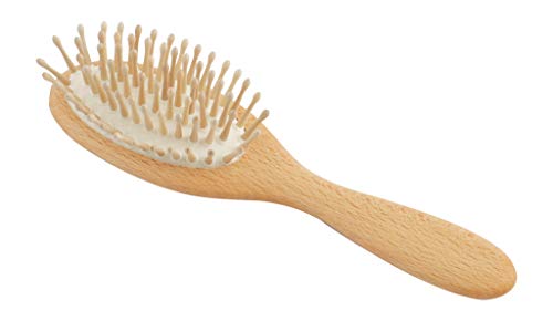 Redecker Rounded Maple Pin Hairbrush with Waxed Beechwood Handle, 7-3/8-Inches