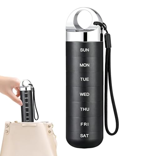 Conteneur pour Médicaments 7 Jours en Métal Pilulier Hebdomadaire Pratique