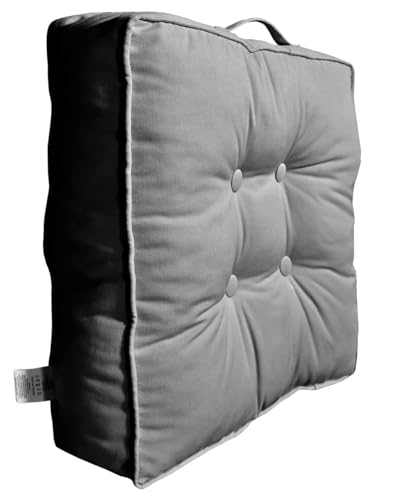 L S U Armchair Booster Cushion Large 4 inch Thick Seat Pad Luxury Soft Touch Hand Tufted Cushion For The Elderly Post-Operative and Pregnancy (Grey)
