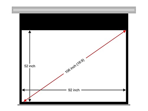 Image of Technolite 8 Ft. x 4.5 Ft. - 106 Inches Diagonal, 16:9 Aspect Ratio, Supports 1080P, Ultra HD-3D-4K Technology Motorised Home Theatre Projector Screen(White)