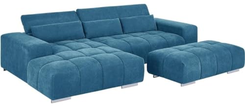 Image of Royale Hand Tufted Seven (3+2+2) Seater Elegant Wooden Base Sofa in Wide Extravagant Fabric, Gives Luxurious Look for Home /Living Room /Office /Guest Room /Hotels