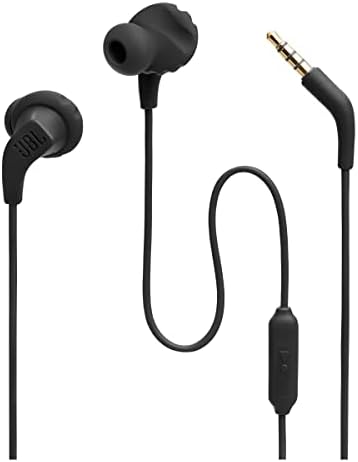 JBL Endurance Run 2 Wired - Waterproof Sport in-Ear Headphones (Black), Small