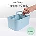 BLUE GINKGO Stackable Organizer Caddy – Korean-Made Portable Tote for Bathroom, Office, Crafts, or School Supplies (Rectangle, Blue)