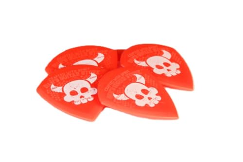 The Precision Pick MINI – Confezione da 5 – SLAYS Edition – Plettri premium ad alta precisione extra precisione ad alta visibilità da Dans Guitar Store (Slays – rosso/bianco)
