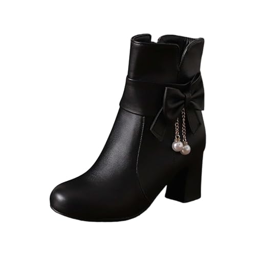 Stivali Donna Invernali,Comode Stivaletti Neri Pelle Stivali Indianini Bianchi Gothic