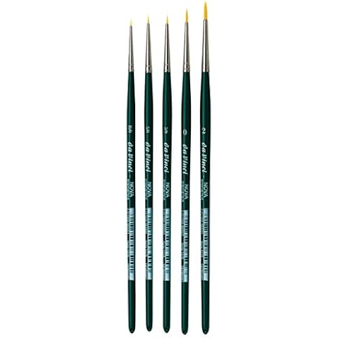 da Vinci Watercolor Series 4237-5 Brush Miniature Set - Nova Synthetics Multi-Media Mini Rounds - Contains Series 1570 Sizes 10/0, 5/0, 3/0, 0, & 2 - Made in Germany Cover