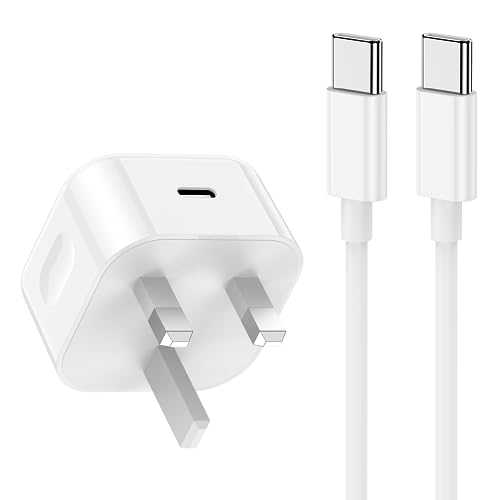 Cargador USB C para iPad, cable tipo C a C y enchufe de carga rápida de 20 W para iPad Pro 12.9...