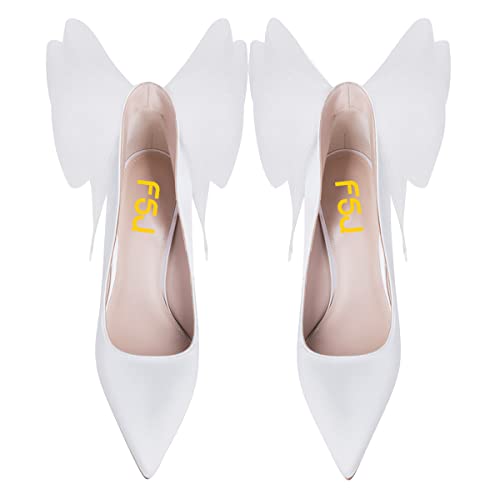 FSJ Women Sexy Prom Pointy Toe High Heel Stiletto Pumps Closed Toe Slip On Swallow Tailed Dress Wedding Party Shoes 4-15 US3