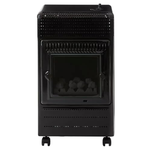 HAMILTON GAS PRODUCTS Calor Gas Cabinet Heaters - 3kw | Indoor Super Heater | Oxygen Depletion Sensor & 2 Heating Settings | Portable Caster Wheels, Regulator & Hose | For Home, Office, Shed, Garage