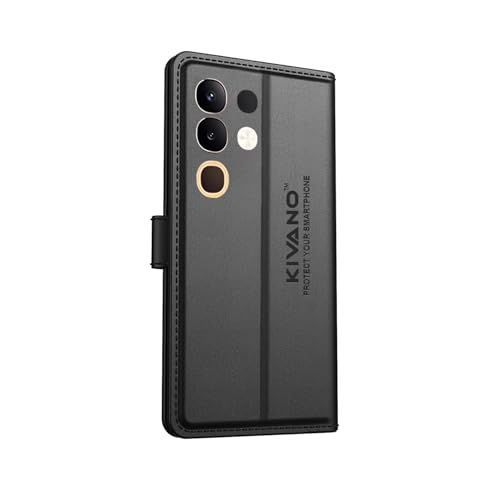 Image of Compatible for Vivo Y31 Pro 5G / Vivo T4X 5G / IQOO Z10X 5G Flip Cover | Leather Finish | Inside Pockets & Inbuilt Stand | Shockproof Wallet Style Magnetic Closure Back Cover Case