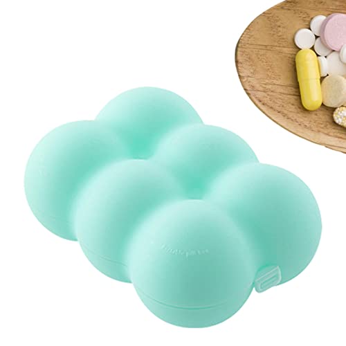 Luckxing Portapillole - Scatola portapillole Piccola - Portapillole da Viaggio per medicinali a 6 Scomparti, portapillole per medicinali, Olio di Pesce e integratori