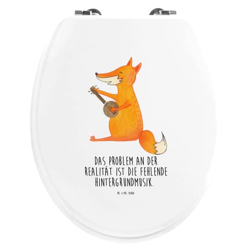 Mr. & Mrs. Panda Motiv WC Sitz Fuchs Gitarre - Geschenk, Toilette, Musik, Klodeckel, Toilettendeckel, Musiker, trällern, WC-Sitz, Sängerin,