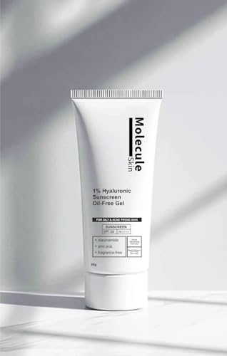 Image of Molecular 5% Niacinamide Moisturizing Gel Sunscreen,Spf 50+ Pa++++|Clinically Tested In Usa|For Oily, Dry, Sensitive, Combination, Dull, Acne Prone Skin|8 Hr Protection|For Men & Women|50 G