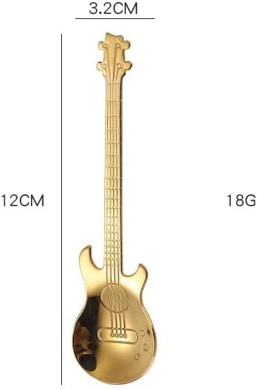 Silverware Flatware Set, 1/4/6/8 Pieces Creative 304 Stainless Steel Coffee Spoons Stainless Steel Guitar Spoon Coffee Stirring Spoon Gift Spoon (Color : Purple, Size : 8Pcs)