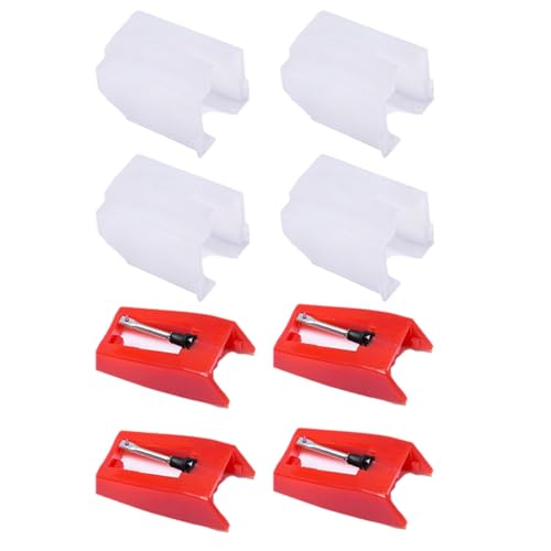 EIHI Aiguille universelle de remplacement en saphir diamant pour tourne-disque vinyle, 4 pièces (Rouge)