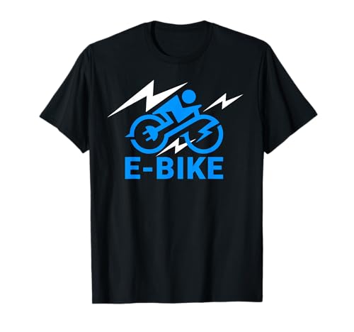 Electric Bike Power Blue Bicycle Cycling Rider Apparel T-Shirt