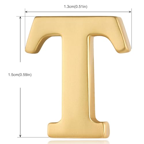 Image of HONEY BEAR Mens Womens Initial Alphabet Letter Lapel Pins Collar Badge Brooches for Business Wedding Graduation Gift Matte Gold 0.59 inches
