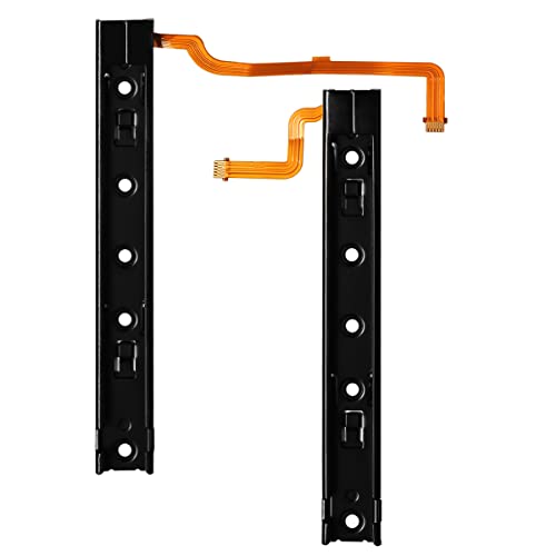 Image of iParto Replacement Right and Left Slide Rail with Flex(Includes 17 screws) Repair Parts for Nintendo Switch Console Slider Rail Bar Replacement Kit for NS Switch Bracket Rebuild Track [video game]