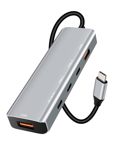 Arceli Hub USB C, 5 en 1 estación de acoplamiento USB Hub C (2 USB C Docking Station, 2 Hub Usb A), 1 DC-In 5V Type-C Power Port, USB C Splitter para compatible con 15 series, Galaxy S24, Superficie,