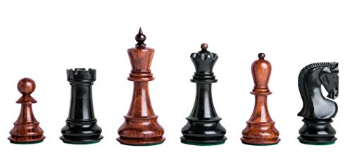 The House Of Staunton - The Zagreb Elite Chess Set - Pieces Only - 3.875" King - Golden Rosewood & Ebonized Boxwood #TOP11