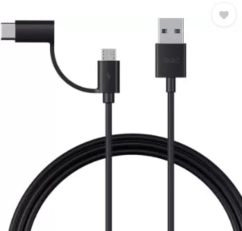 Image of Dizo by realme TechLife USB Type C Cable 3 A 1 m DC2108 (Compatible with All Micro USB and Type C Cable Supported Devices, Black, One Cable)