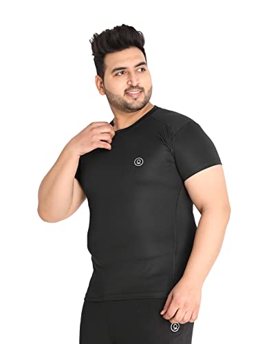 Image of CHKOKKO Men's Polyester Regular Fit Solid Sports T-Shirt