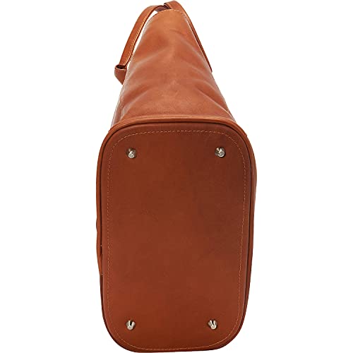 Piel Leather Small Tote Bag, Saddle, One Size #TOP7