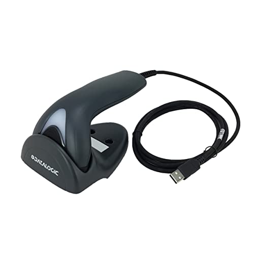 Datalogic Gryphon Touch TD1120 Handheld Corded 1D Barcode Scanner/Linear Imaging Contact Reader, Includes Hands- Stand/Holder and USB Cable, (TD1120-BK)