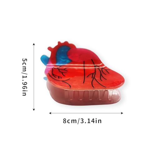 Pinza para cabello diseño corazón anatómico miniatura 2