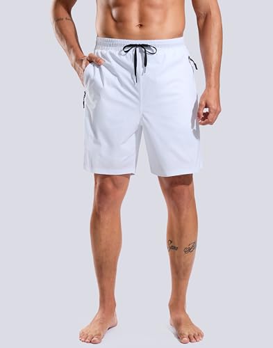 Image of G Gradual Mens Swim Trunks with Compression Liner 7 inch /9'' Quick Dry Board Shorts Swimsuit Bathing Suit for Men Zipper Pockets