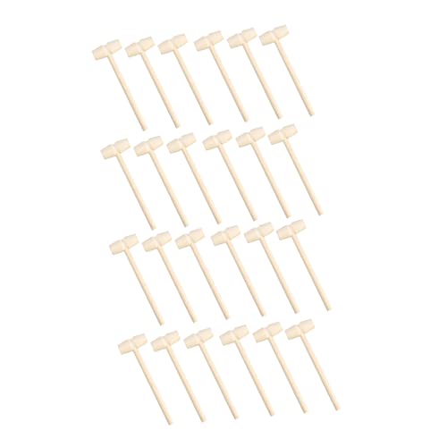Toddmomy 30Pcs Mini Wooden Hammers for Mallet for Hand Eye Coordination Creative Play Development Safe Pounding for Boys