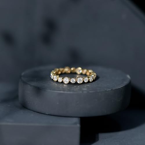 Certified Lab Grown Diamond Eternity Band, Ef-vs Quality, Bezel Set Diamond Anniversary Ring - With Jewelry Box4