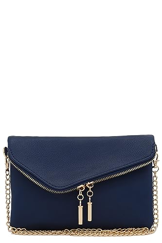 Image of FashionPuzzle Envelope Wristlet Clutch Crossbody Bag with Chain Strap
