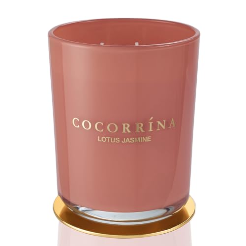 Cocorrína Candle Velas Aromáticas de Cera de Soja - Loto Jazmín, Vela de Cera Natural para el Hogar, duración hasta 46 horas, 420g Velas Perfumada