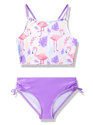 Image of Angel season Girls Swimsuit Bikini Set Two Piece Tankini Bathing Suit Teens High Waisted Beach Swimwear Cute Size 7-14