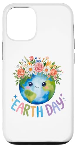 Happy Earth Day Cute Earth With Floral Earth Day 2025 Custodia per iPhone 12/12 Pro