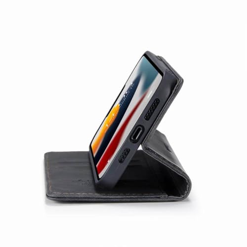 Étui portefeuille en cuir pour iPhone 14 Pro Max housse de sac antichoc marron