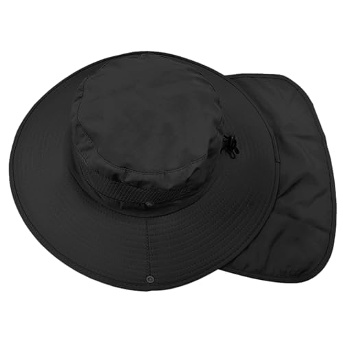 Image of ZOORON Sun Hats for Men Women Fishing Hat with Neck Flap,UPF 50+ Sun Hat Waterproof Wide Brim Bucket Hats for Safari Hiking
