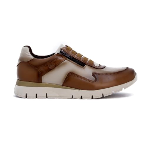 48 Horas - Zapato Piel Bicolor, Confort Total y Calce Extra Fácil - 522602 para: Mujer Color: Marron Talla: 39