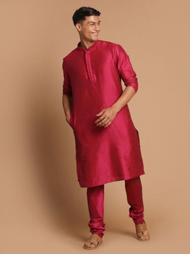 Image of VASTRAMAY Men's Cotton Blend Regular Fit Casual Kurta