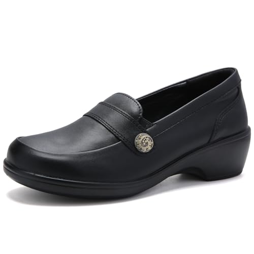 Image of UZB Orthopedic Loafers for Women Dress Shoes Low Heel Slip On Shoes Business Casual Work Office Dressy Shoes