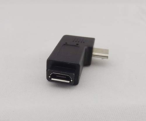 Connectors 10pcs Micro 5-Pin USB Male to Female Jack USB 2.0 Left Angle Connector Adapter - (Cable Length: 0, Color: Black)