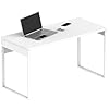 briebe Bureau, Table Informatique Bureau, Pieds en Métal 76x135x60cm (Hauteur x Largeur x Profondeur) Design Industriel, Smuk Blanc Atlas