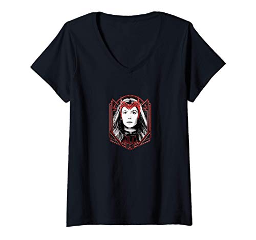 Womens Marvel WandaVision Scarlet Witch Portrait V1 V-Neck T-Shirt