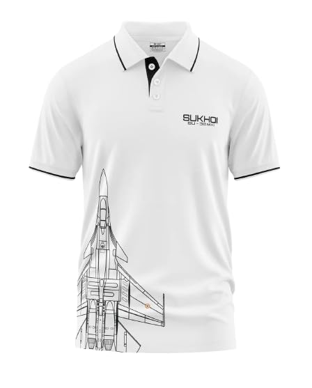 Image of WarriorWorld Men's T-Shirt Cotton Fabric Stylish with Fighter Jet Design -Casual & Office Wear