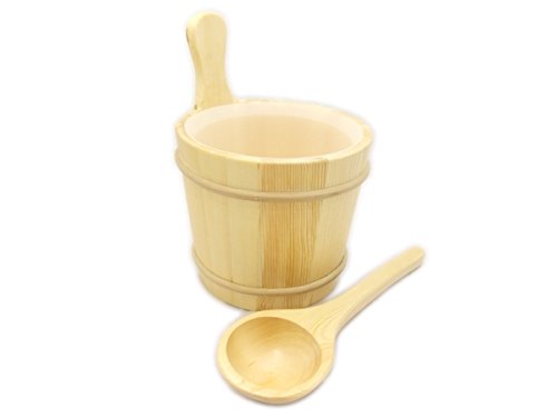 Set con secchio e mestolo per sauna con protezione antigoccia, accessori per sauna