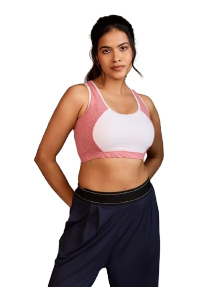 Visionex Women's Stretch Sports Bra, Cotton Blend, Racerback, High Support, Gym, Running & Exercise Activewear Bra-image-24