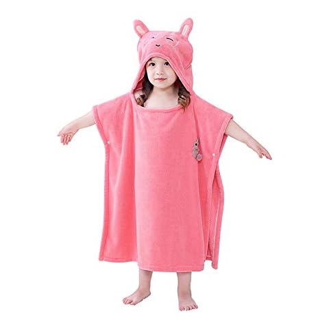 Lazeny Kids Hooded Coral Fleece Towel Cover