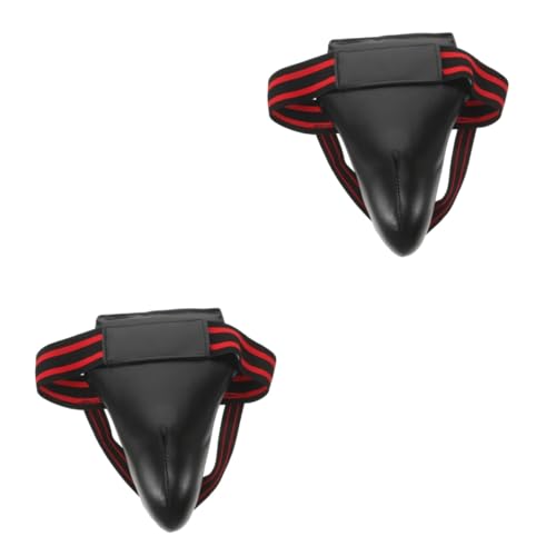 Hemobllo 2 Piezas Protector de Entrepierna Protector de la Ingle de Boxeo protección de la Ingle Femenina Protector de Ingle Profesional Protector de Ingle Mujer Piel Exterior de PU Negro